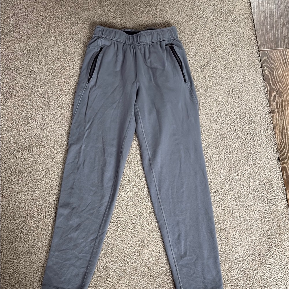 Gray Jogger Pants with Zipper Pockets